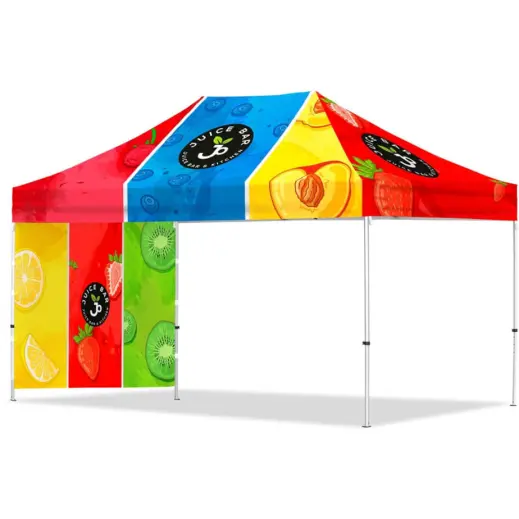 Coated Steel Sublimated Gazebo 4.5m x 3m - 1 Short Full-Wall Skin Branded